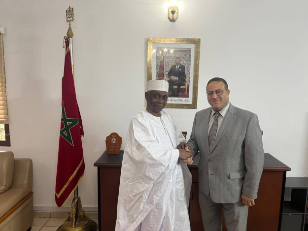 Le Dr Moussa Oumarou reçoit S.E.M. Abdelkader Jamoussi, Ambassadeur du Royaume du Maroc au Cameroun, à Yaoundé, le 22 juillet 2026.